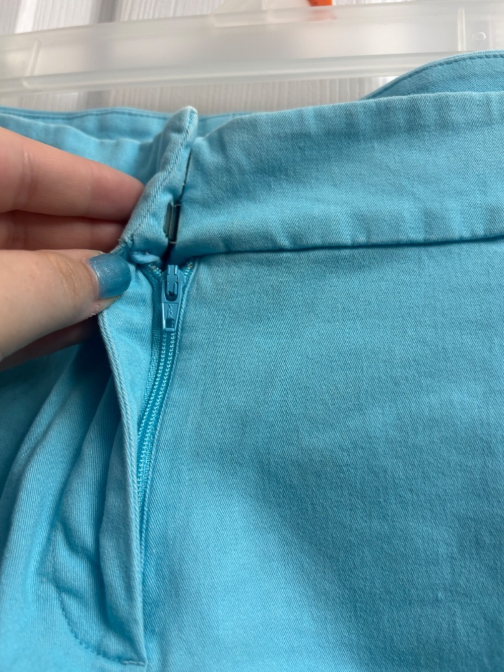 Crown & Ivy Women's Bright Blue Scalloped Edge Shorts - Picture 4 of 6